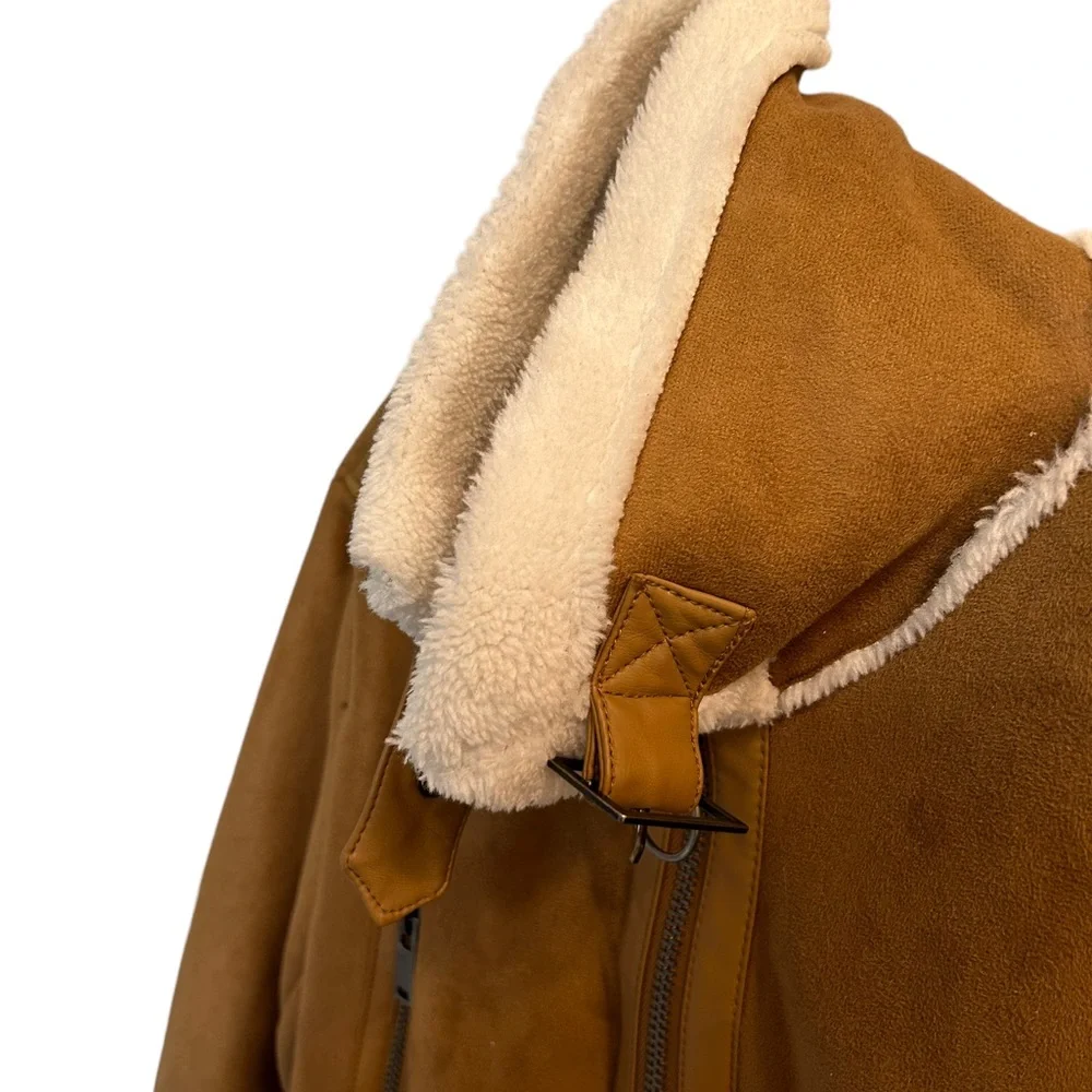Universal Threads Bomber Faux Suede & Sherpa Moto Jacket. Size Medium. - Picture 7 of 12